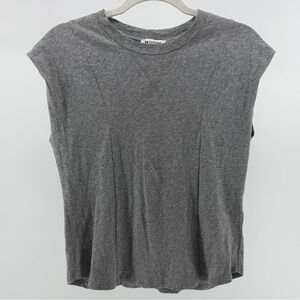 LNA Cap Sleeve Muscle Tee in Grey, 100% Cotton, Women's XS